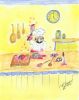 Chef -
Another one I just had fun with.  I think I did this while we were doing brain dissections in class.
(ink and watercolors)